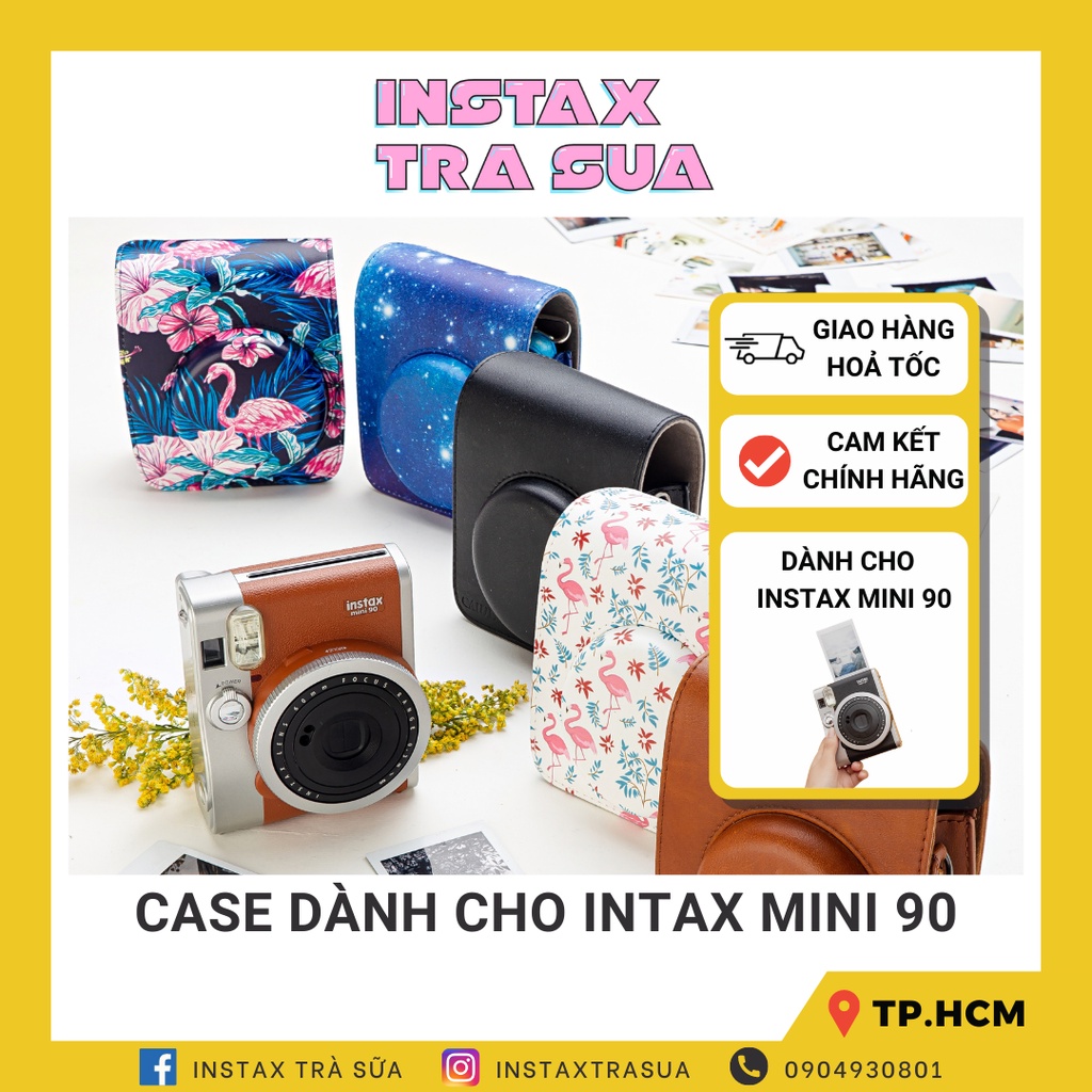 Bao da bảo vệ máy chụp ảnh lấy liền instax Mini 90 -  Case túi đựng máy chụp ảnh instax Mini 90