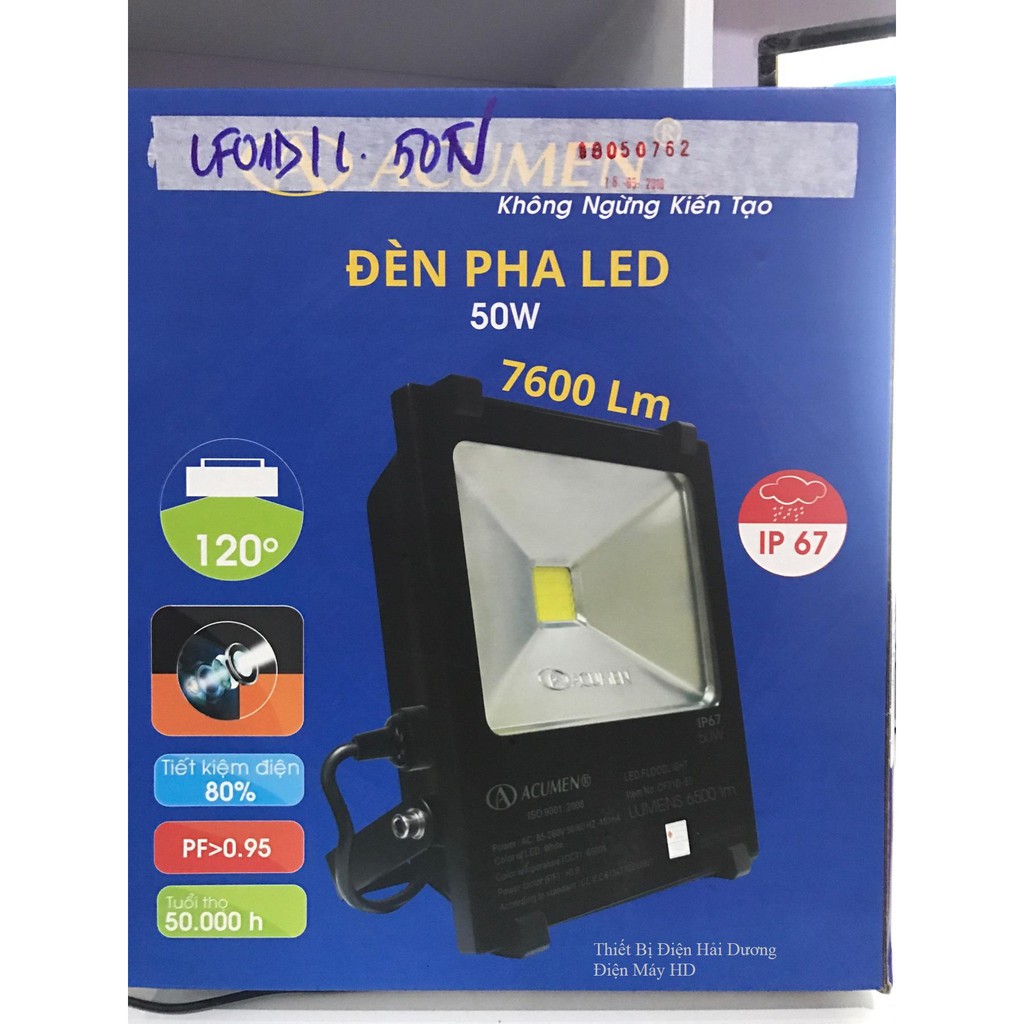 Đèn Pha Led Lumen LF01D-50 dùng Hạt Led 50W - BH 3 năm