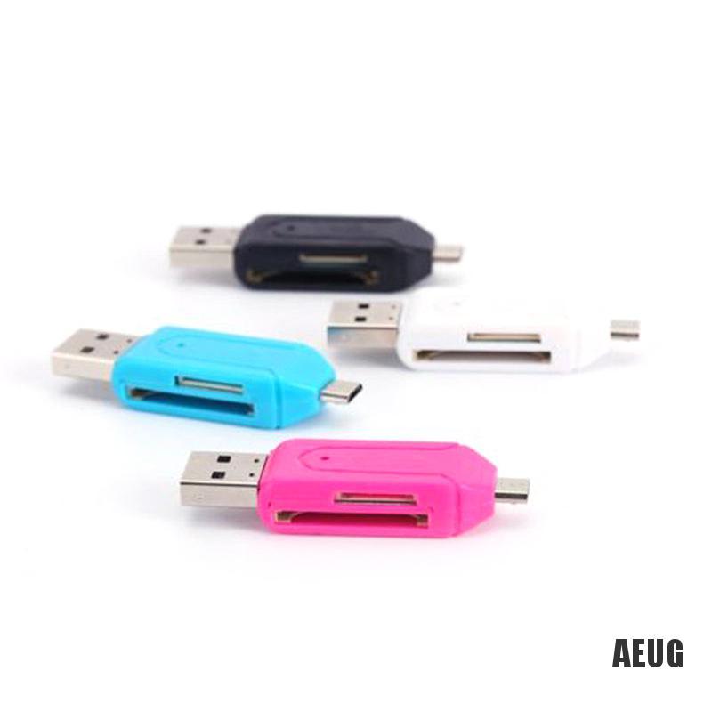 Đầu Đọc Thẻ Nhớ SD TF 2 Trong 1 Micro USB 2.0 OTG Cho Điện Thoại Android