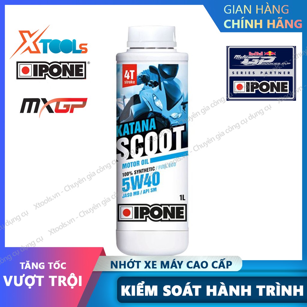 Nhớt xe máy 4t cao cấp IPONE KATANA SCOOT 5W40 1 lít - nhập khẩu PHÁP dành cho xe tay ga trên 110cc tiết kiệm nhiên liệu