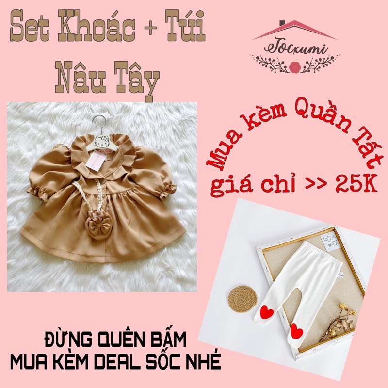 [KÈM DEAL SỐC] KHOÁC VÁY MÀU NÂU TÂY [TẶNG TÚI]