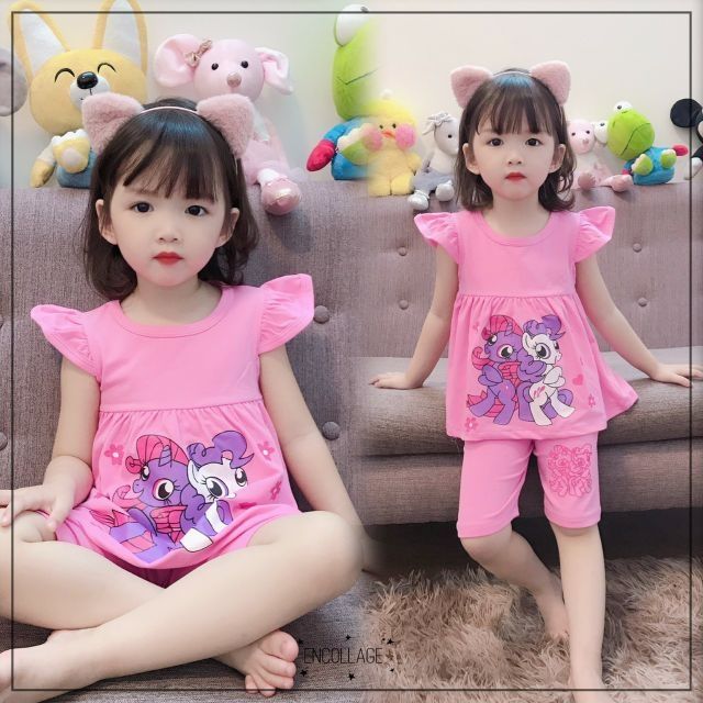 Bộ cotton bé gái cánh tiên 8-25kg