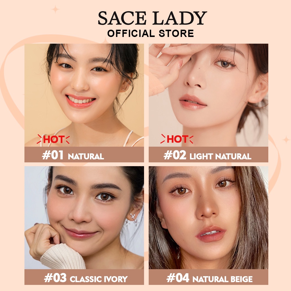 Kem Nền BB SACE LADY Dạng Cushion 12g SPF 50 + Chống Thấm Nước