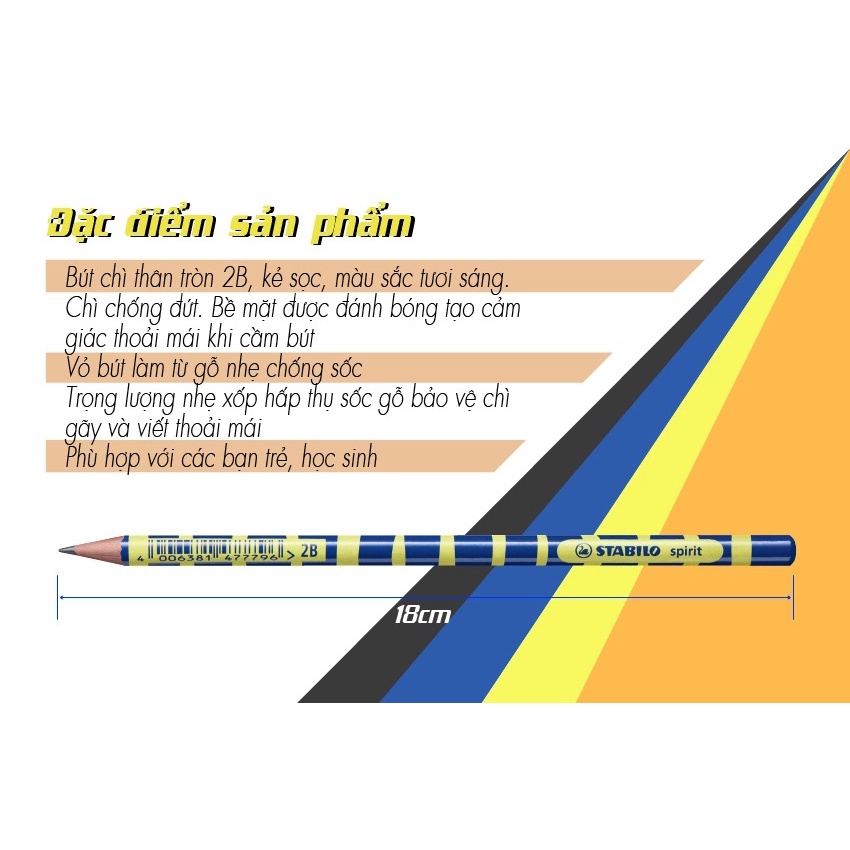 Bộ bút chì gỗ STABILO Spirit 2B (PC419)