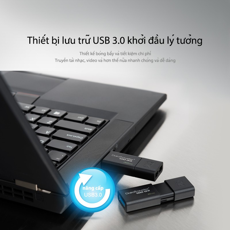 USB Kingston 3.0 32GB DataTraveler 100G3 DT100G3/32Gb nắp trượt tốc độ upto 100MB/s