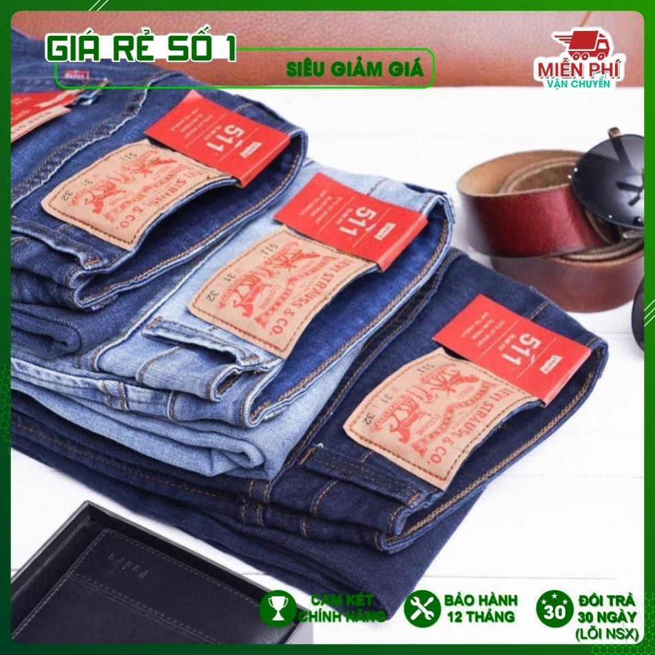 [Chính hãng] - Quần Bò Jeans Nam Levis 511 ống suông, co dãn, loại túi chéo Cambodia (mã 27-28-29)