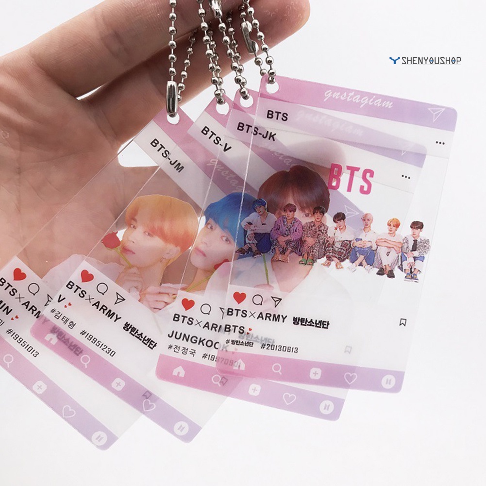 1 Tấm Ảnh Treo Trong Suốt In Hình Các Thành Viên BTS