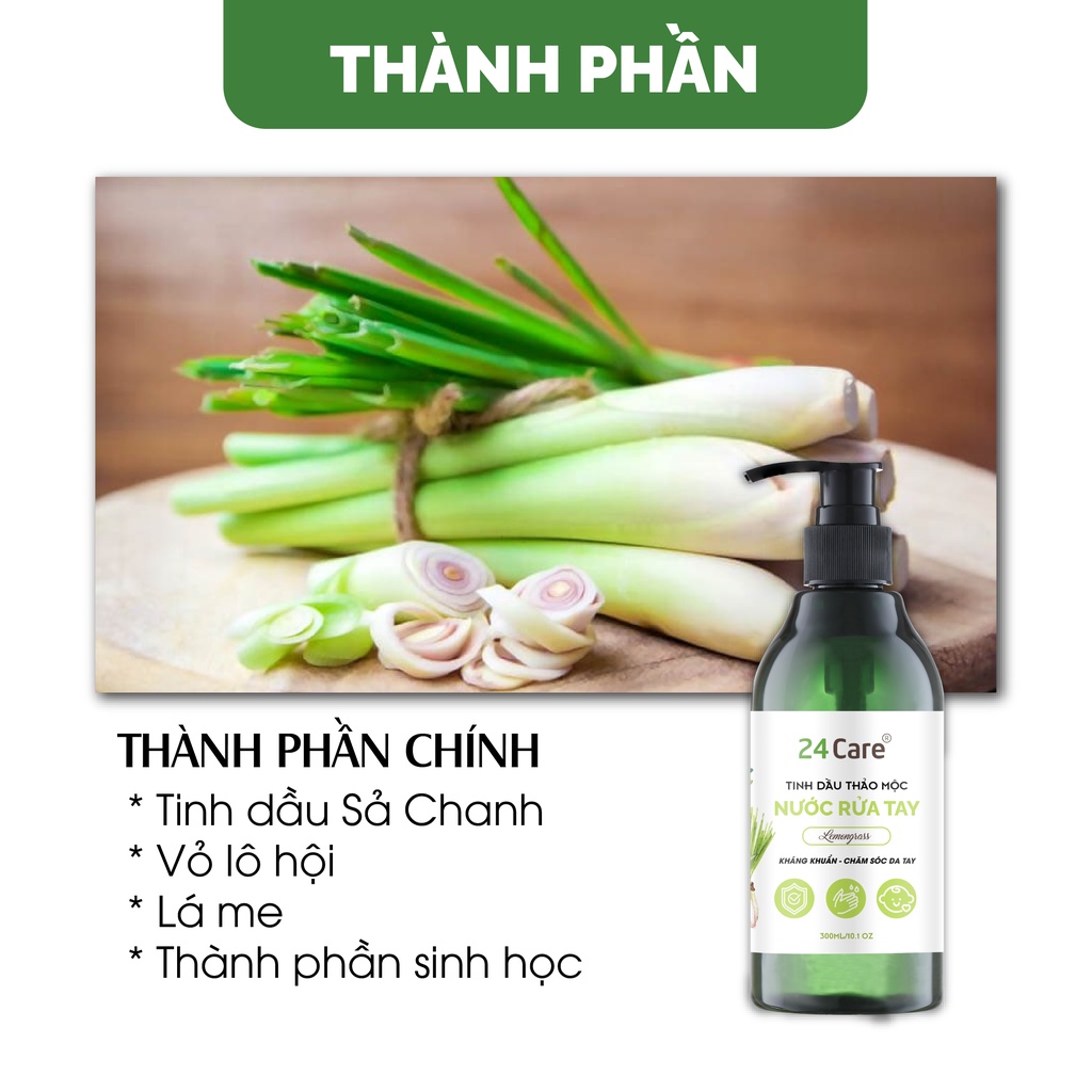 Nước rửa tay hữu cơ trẻ em 24Care 300ML/1L - bảo về trẻ khỏi vi khuẩn gây bệnh, cho con yêu vui chơi không ngại khuẩn