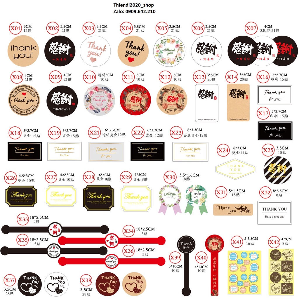 TD37_TEM DÁN CHỮ " THANK YOU" >