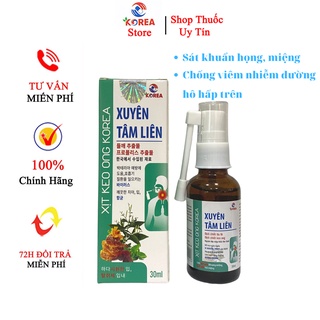 Xịt keo ong Xuyên Tâm Liên KOREA - Ngăn ngừa vi khuẩn trong họng, làm sạch răng miệng, khử mùi hôi miệng