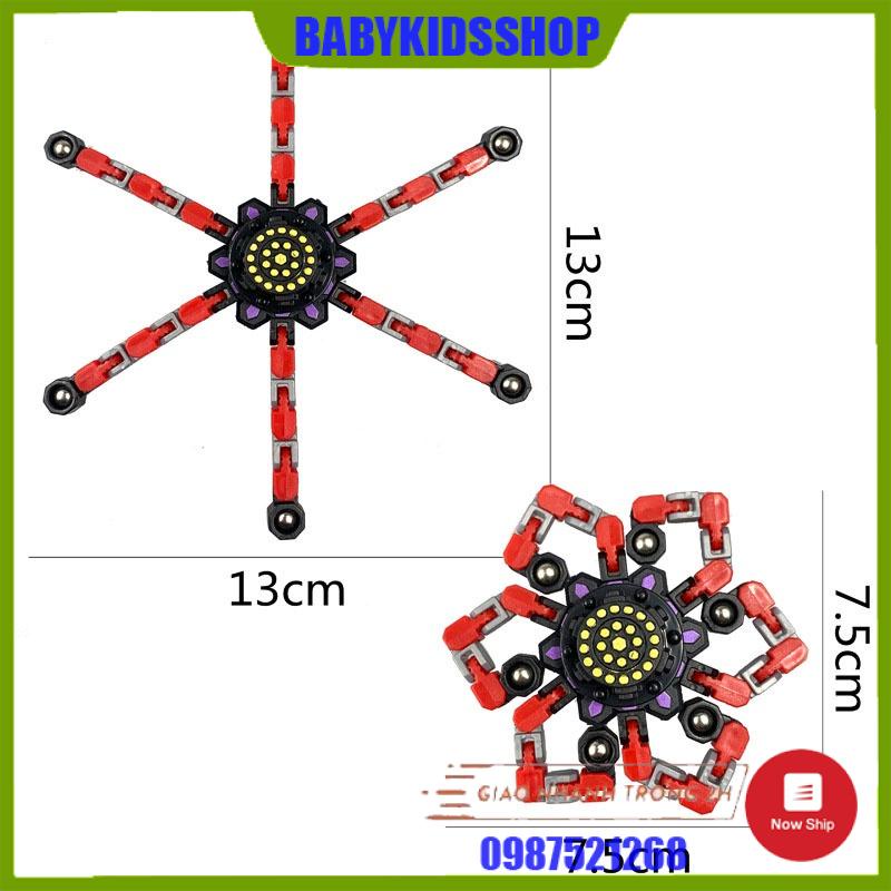 Con quay đồ chơi robot fidget spinner đầu ngón tay cơ khí dạng chuỗi biến hình , con quay hồi chuyển giải nén spinner