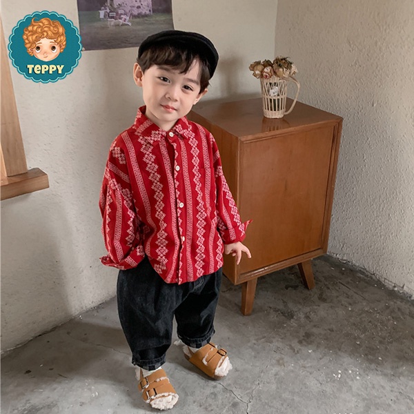 Áo sơ mi hoạ tiết cho bé