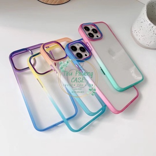 Ốp lưng iphonee basic cầu vồng Viền Cam Kim Loại xịn xò, viền cứng chống bẩn.