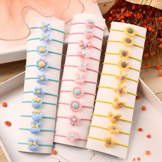 Set 10 thun buộc tóc hoa quả bé gái
