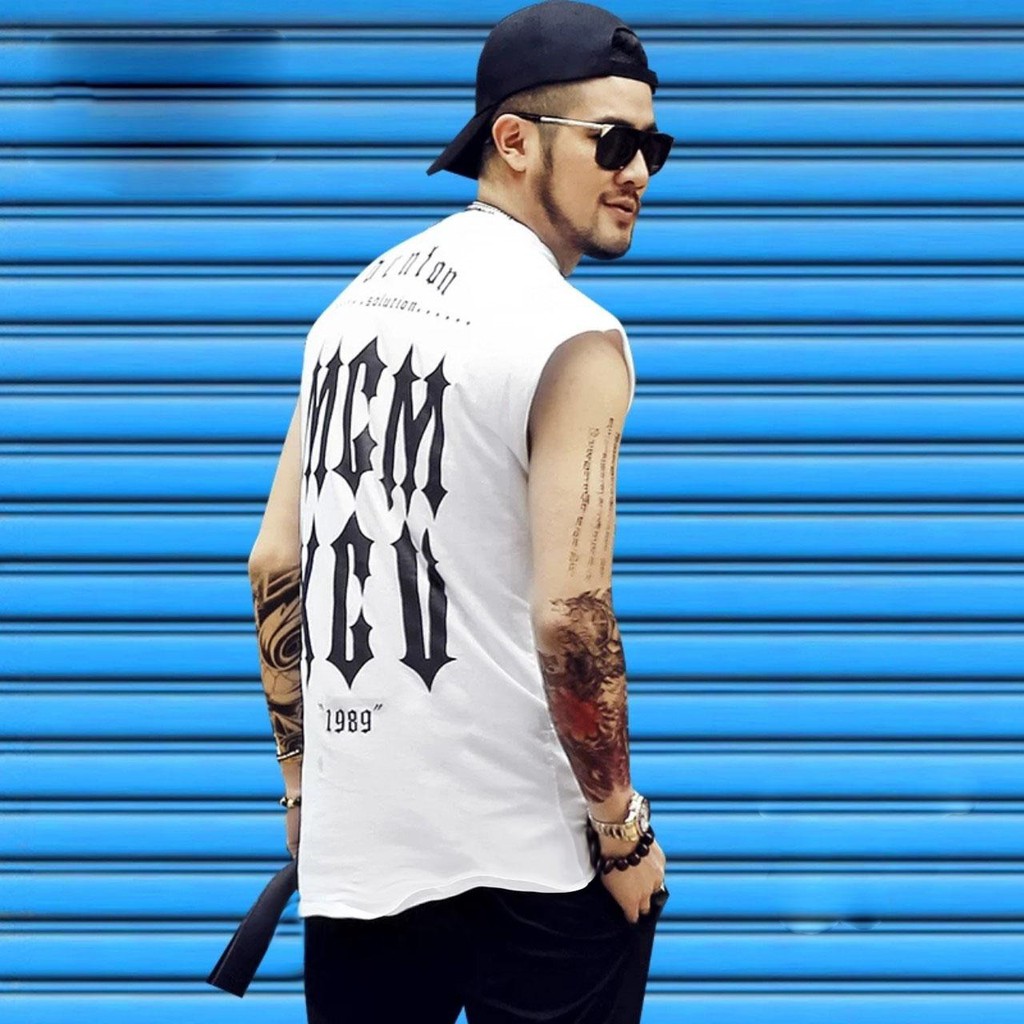 Áo Thun unisex Tanktop Ba lỗ MCM màu trắng The Ngầu STyle