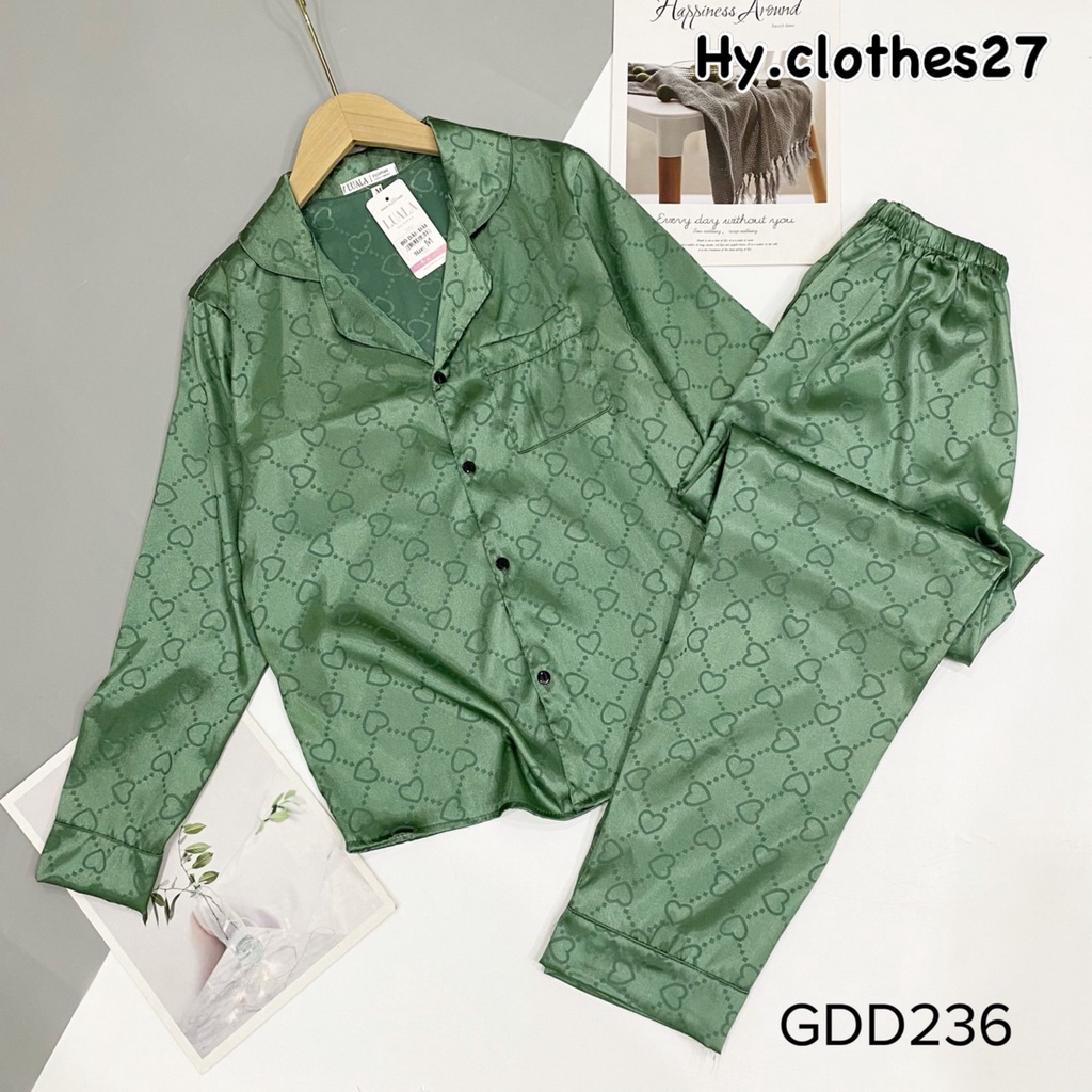 [CÓ SIZE] BỘ NGỦ LỤA GẤM DÀI TAY vải đẹp / pyjama mặc nhà