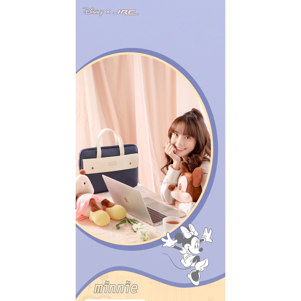 Túi Xách Da PU Đựng Laptop Macbook Air Pro 13 14 15.6 inch In Hình Chuột Mickey Disney