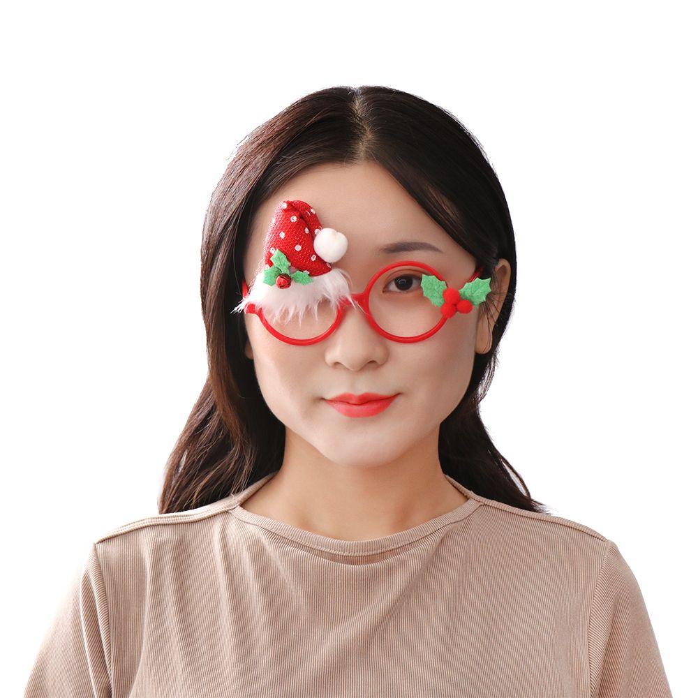 NIUYOU Set 1 / 5 Phụ Kiện Trang Trí Giáng Sinh Hình Mắt Kính / Mũ Ông Già Noel Hoạt Hình