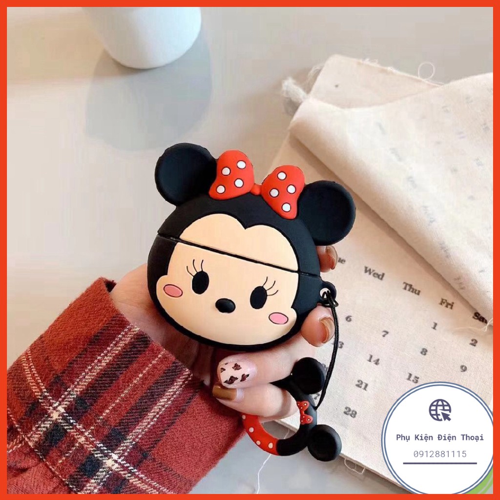 ☘️Tặng kèm móc tay☘️ Case bao airpod silicon 1 2 MICKEY MOUSE - Vỏ bọc đựng tai nghe không dây i11 i12 i100... AirPod