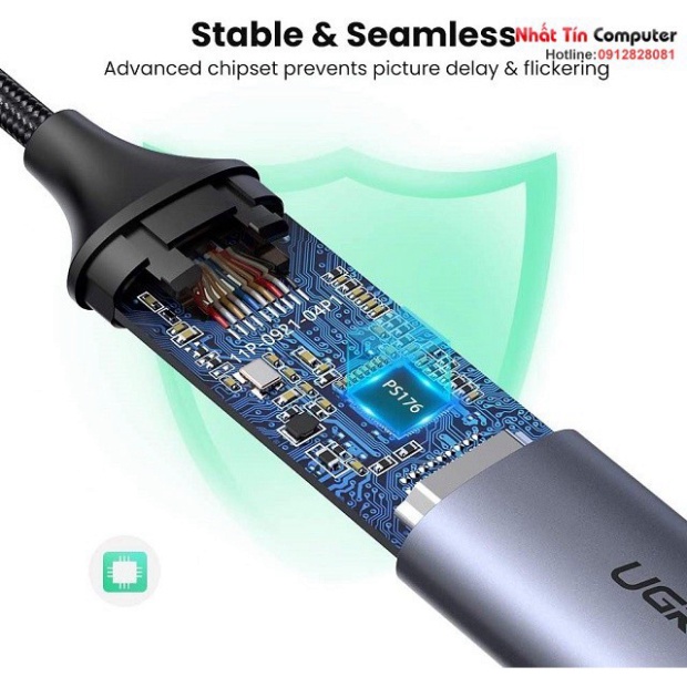 Cáp chuyển đổi USB type-C to HDMI hỗ trợ 4K@60Hz chính hãng Ugreen 70444 bọc nhôm cao cấp  - Phân Phối Chính Hãng