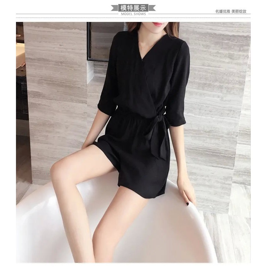 [  FREESHIP CHO ĐƠN TỪ 50K ] JUMSUIT TAY LỠ DÂY THẮT EO QUẦN NGẮN | BigBuy360 - bigbuy360.vn