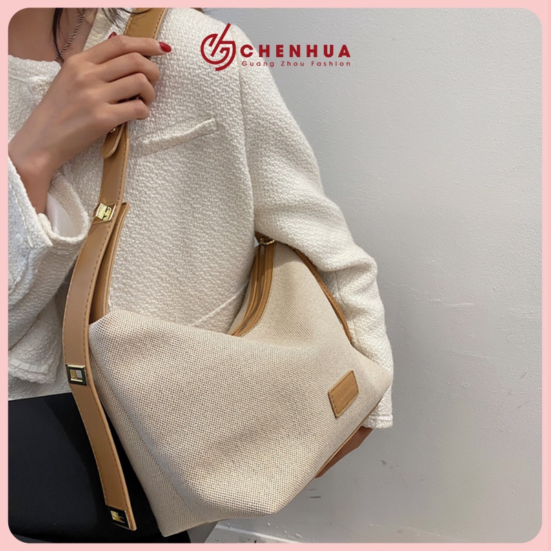 Túi đeo vai túi xách nữ CHEN, túi ví vải canvas Nga dây đeo da Pu cao cấp mang đi làm đi chơi TX119