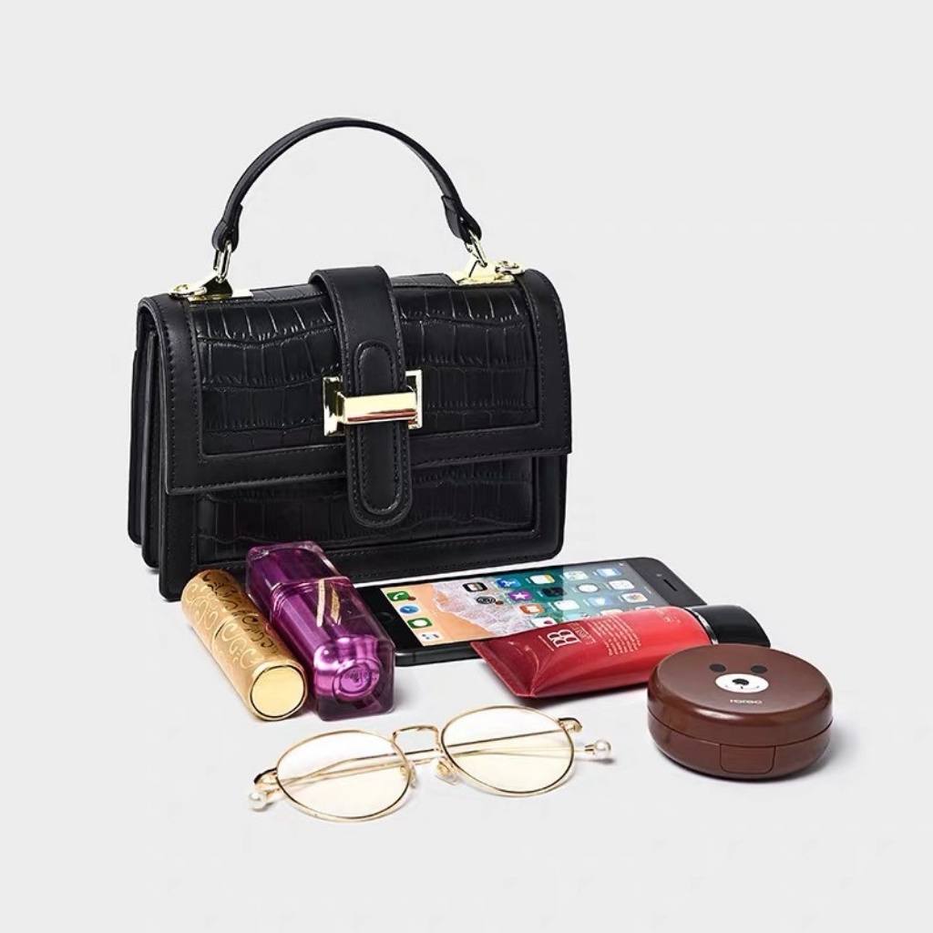 Túi xách nữ, túi xách công sở đeo chéo nữ da sần khoá vàng tiện lợi và thời trang - TXN005