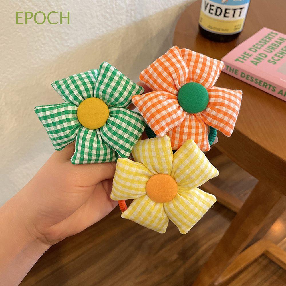Dây Buộc Tóc Cao Su Họa Tiết Kẻ Sọc/Hoa Hướng Dương/Hoa Hướng Dương Nhiều Màu Phong Cách Hàn Quốc Xinh Xắn Cho Nữ