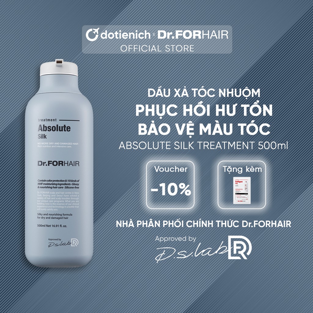 Dầu xả tóc phục hồi hư tổn Dr.FORHAIR giữ màu tóc nhuộm Dr For Hair Absolute Silk Treatment