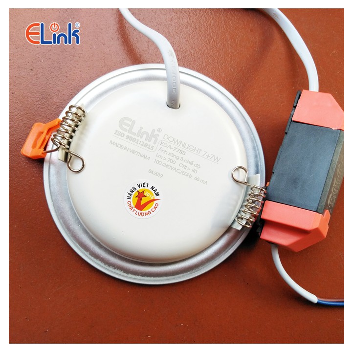 Đèn LED âm trần ELink 7W - 3 chế độ ánh sáng Φ115/90 - Sọc bạc
