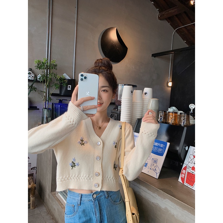 Áo Khoác Cardigan Dệt Kim Phong Cách Hàn Quốc Xinh Xắn Cho Nữ Giới 7243#