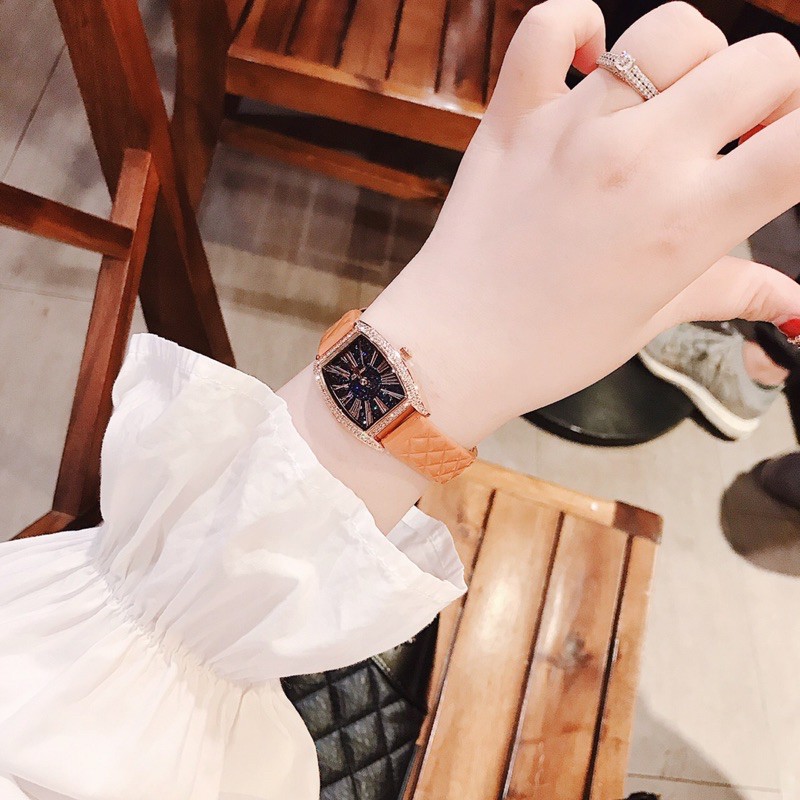 ĐỒNG HỒ NỮ DAVENA D31630 SIZE 25,5X36MM MẶT NHŨ KIM LOẠI TẶNG KÈM DÂY DA THAY THẾ