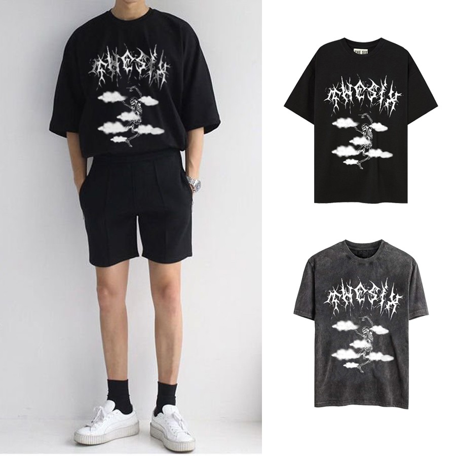 Áo phông nam tay lỡ unisex - Áo phông local brand Thesix Brand - Fly Skull