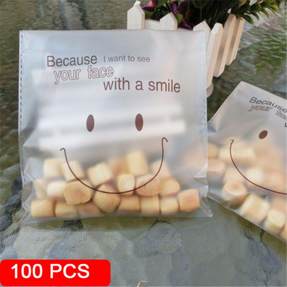 Set 100 Túi Nhựa Đựng Bánh Kẹo Có Keo Dán Tiện Lợi