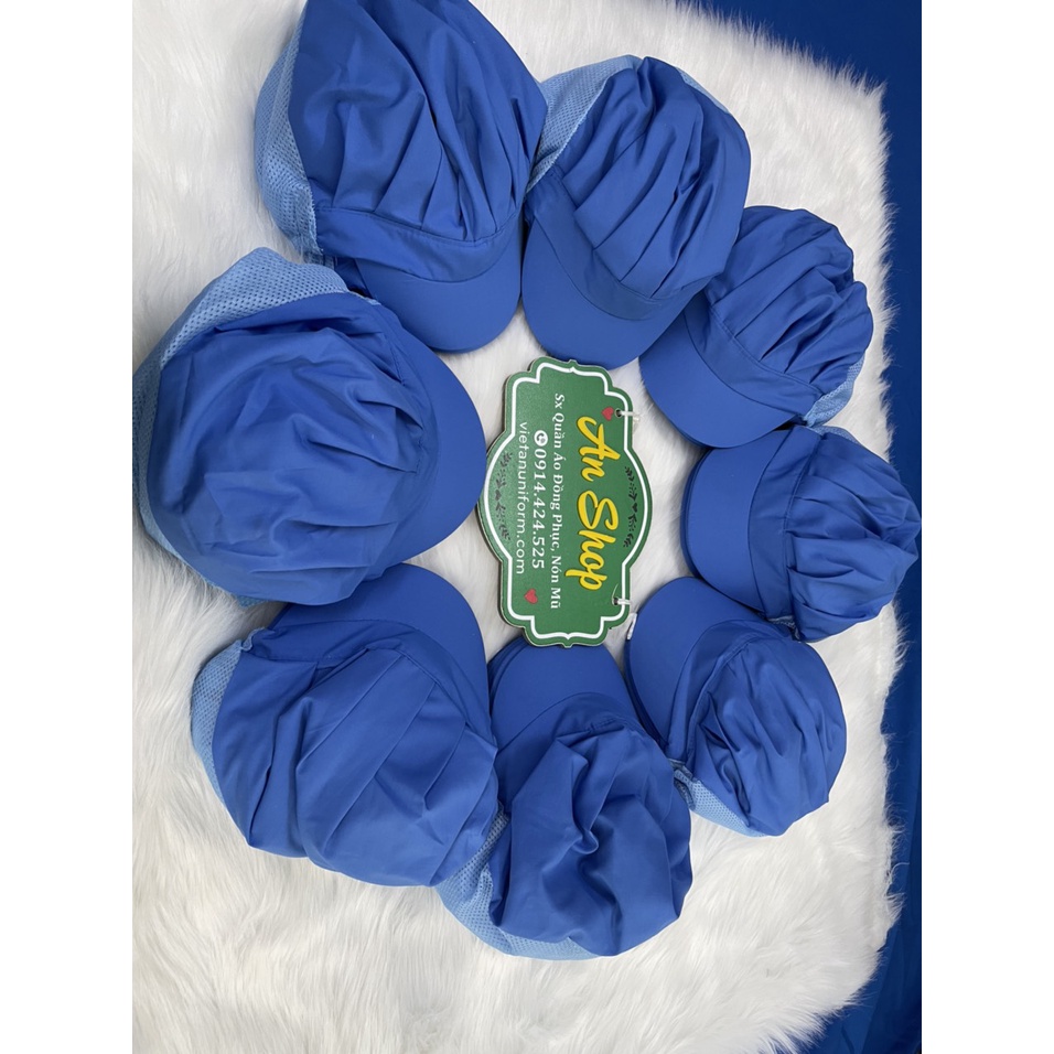 🌺Nón vải lưới trùm tóc công nhân thực phẩm - Mũ trùm tóc y tế, bảo hộ màu xanh