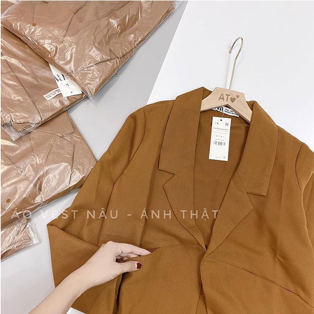 [HÀNG LOẠI 1] Áo vest blazer nữ màu nâu tây một lớp style Korea trẻ trung thanh lịch (Thời trang công sở VIP) (Cam kết h | BigBuy360 - bigbuy360.vn