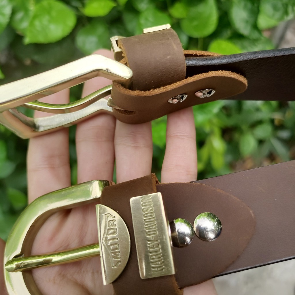 🔥ĐỐT KHÔNG CHÁY🔥 Thắt Lưng Nam Da Bò Sáp Nguyên Tấm - Khóa Đồng Nguyên Khối Bảo Hành 12 Tháng