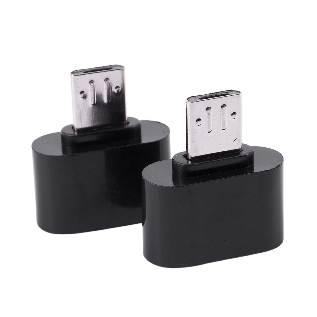2pcs Micro-Usb Male To Usb 2.0 Otg Adapter For Android Black