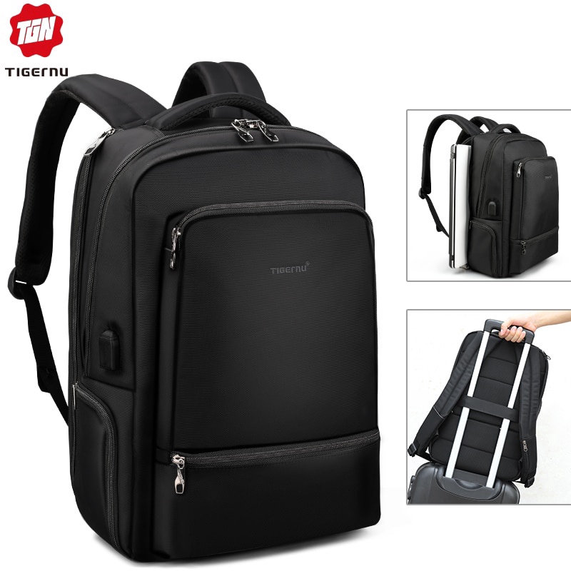 Tigernu Men Backpack Water Repellent Nylon Anti Theft 22L Men 15.6 Inch Laptop Backpack Bag USB Charging Travel Bag