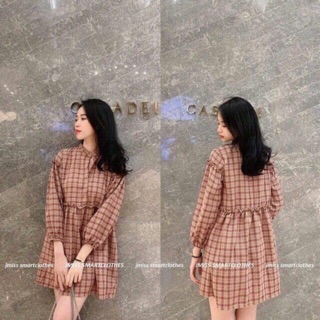Váy kẻ babydol,đuôi cá
