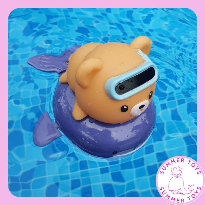 Đồ chơi nhà tắm, hồ bơi, bể bơi chó corgi kéo dây cót