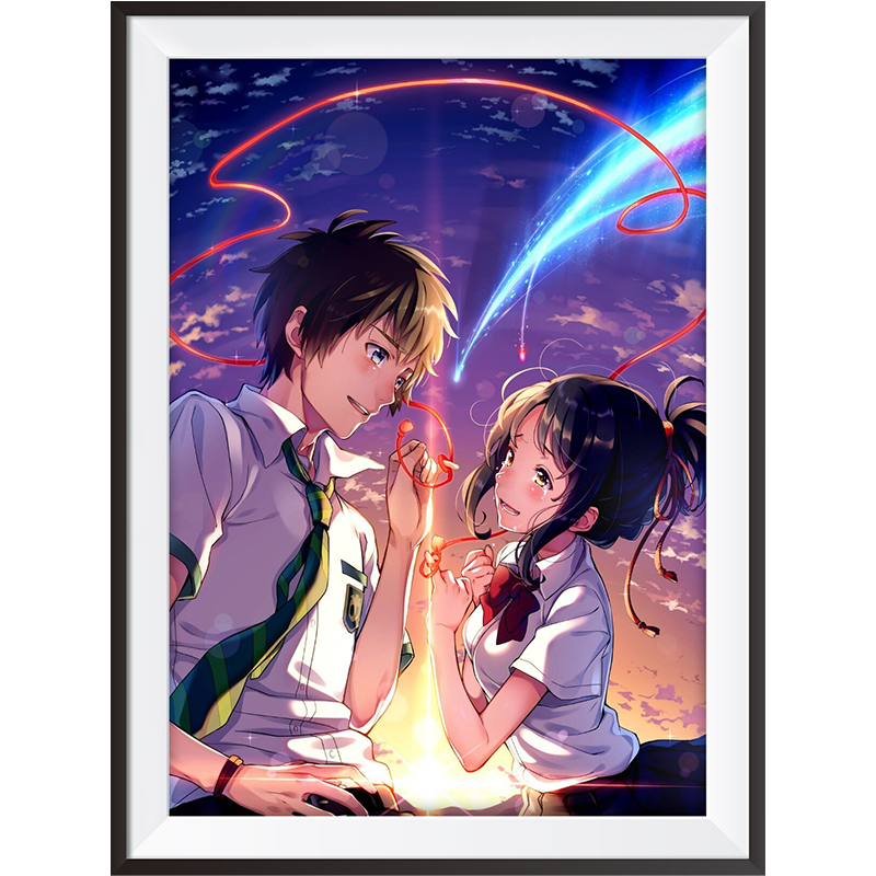 Bộ tranh đính đá 5D tự làm hình hoạt họa Nhật Bản kích thước 30x40cm | BigBuy360 - bigbuy360.vn