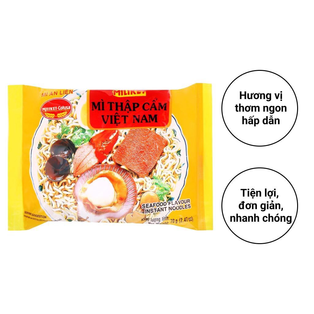 Thùng 30 gói Mì Miliket thập cẩm hải sản gói 70g