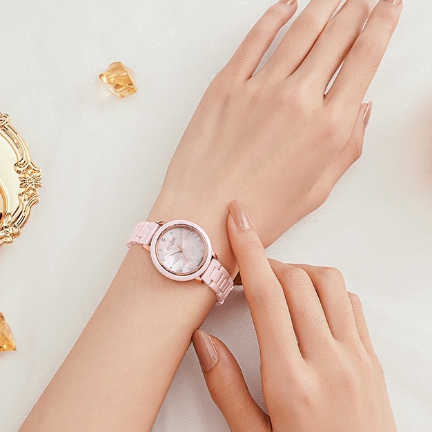 [Julius Offcial] Đồng hồ nữ Julius Star JS-062 đá Ceramic