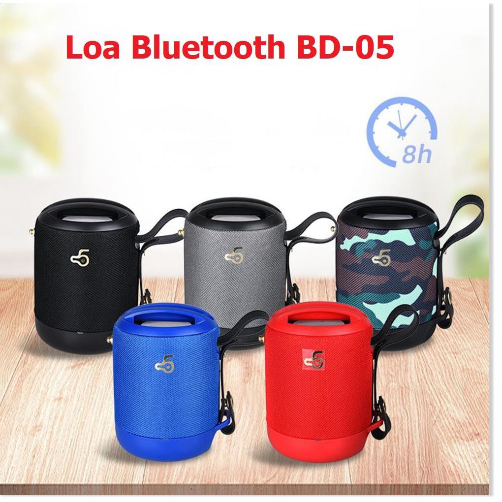 Loa DI Động, Loa Bluetooth BD-05,  Vòm Âm Thanh 360 Độ Trung Thực - Sống Động,  Âm Bass Trung Thực Cao, Chống Nước Tốt �