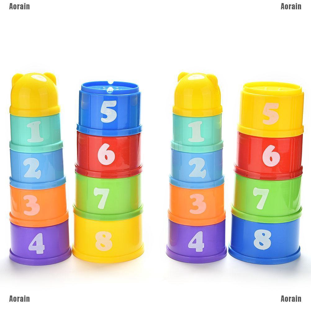 Bộ Đồ Chơi Cốc Nhựa Màu Cầu Vồng Xinh Xắn Cho Bé