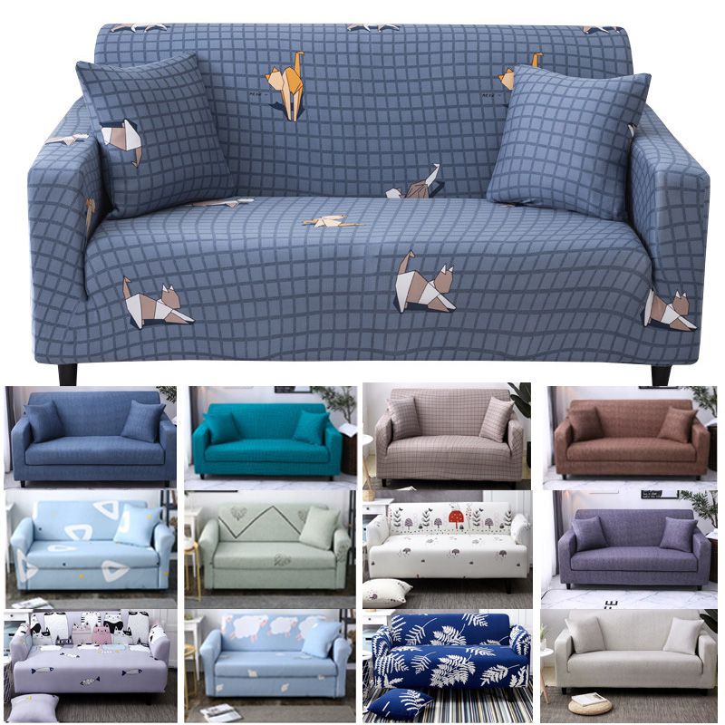 Vỏ Bọc Ghế Sofa Co Giãn Màu Trơn Họa Tiết Hoạt Hình Dành Cho Phòng Khách