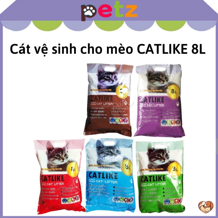 Cát vệ sinh cho mèo Catlike 8L PETZ Cát khử mùi diệt khuẩn cho mèo CAT LITTER