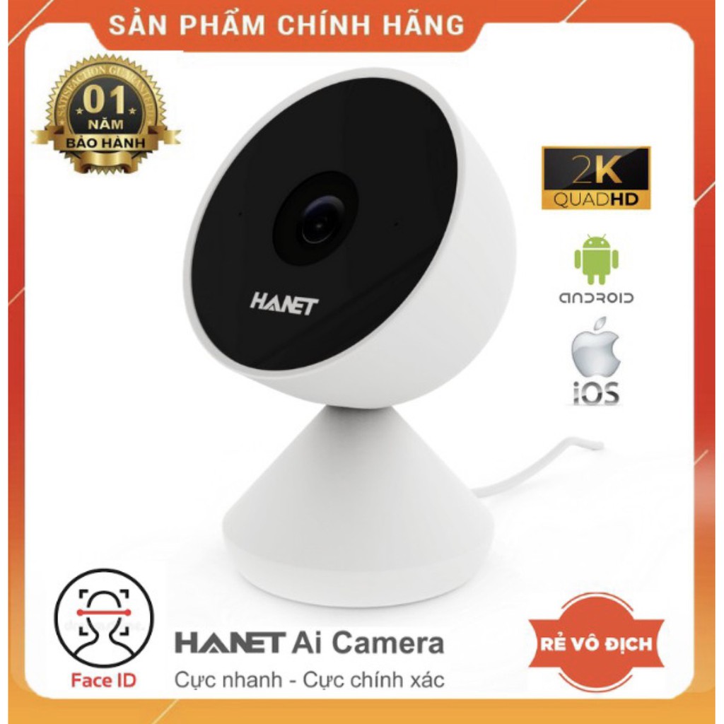 Camera AI Trí Tuệ Nhân Tạo HANET HA1000 2K - Camera Wifi Chấm Công, Báo Động An Ninh Bằng Nhận Diện Khuôn Mặt