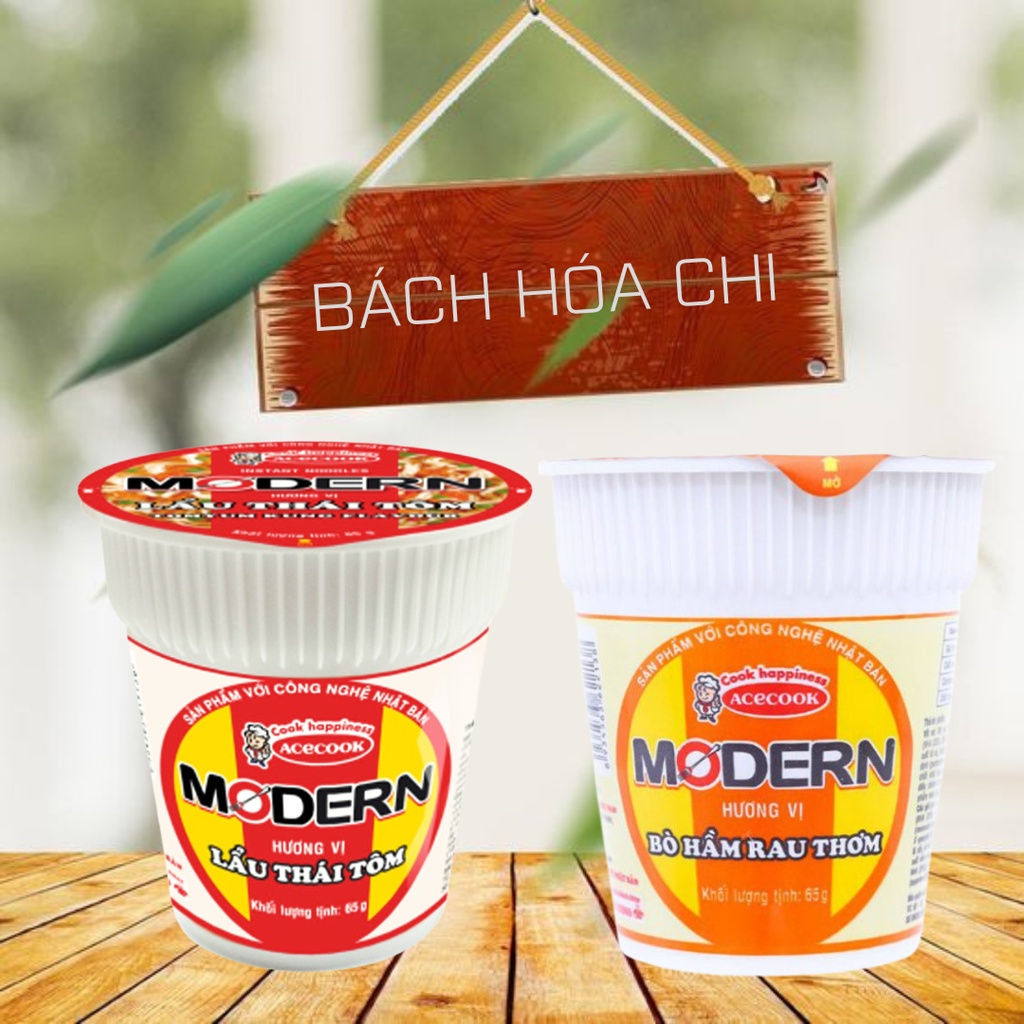 Thùng 24 ly Mì Modern lẩu Thái tôm / bò hầm rau thơm